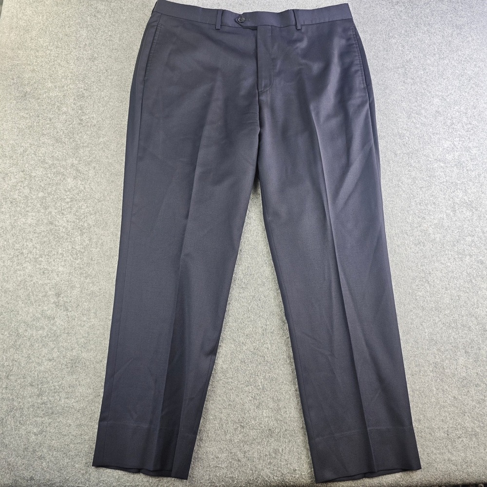 Brooks Brothers Madison Fit Dress Pants Mens 38x30 Navy Blue Merino Wool Slacks